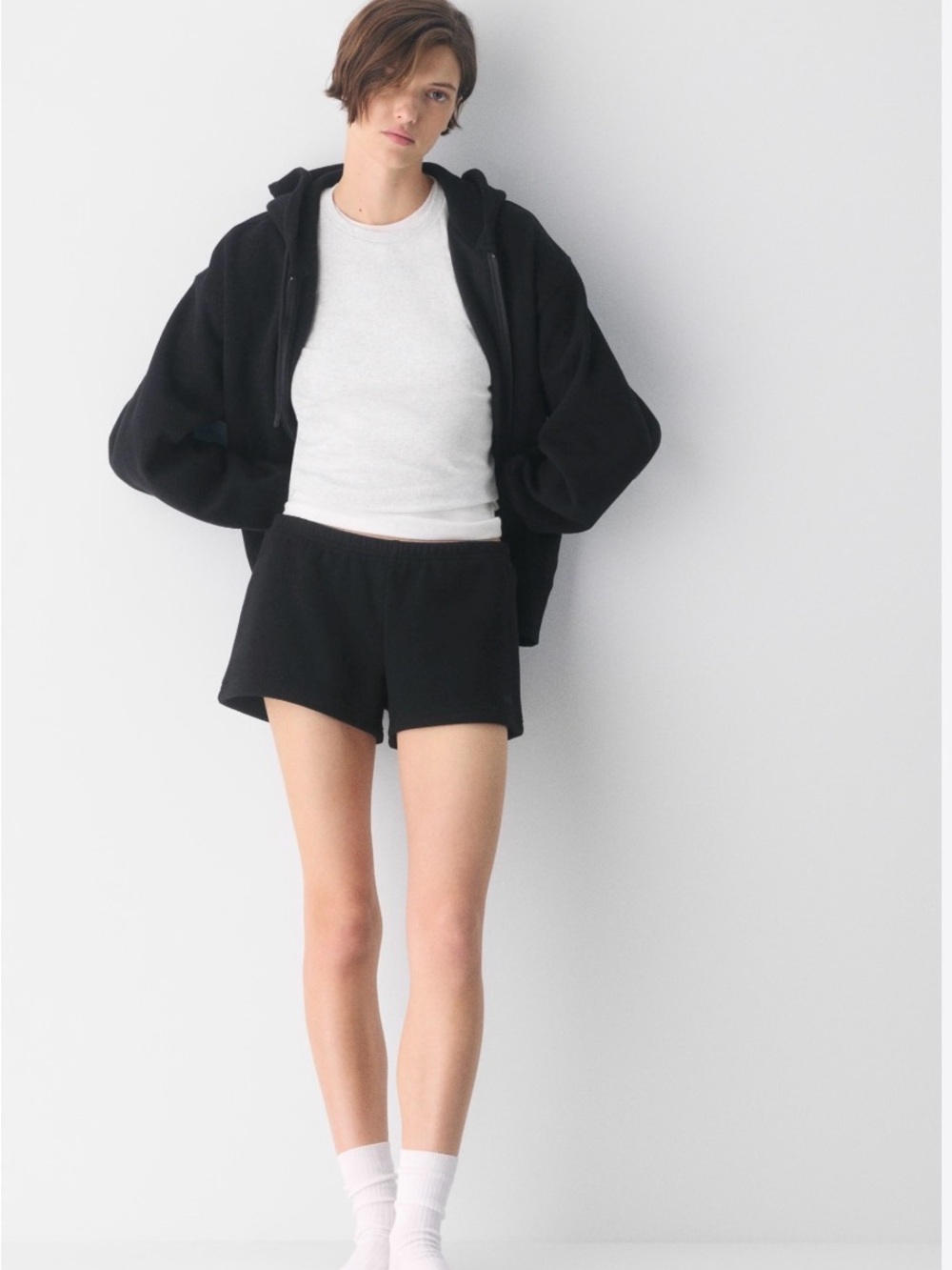 Aritzia TNA cozy fleece boyfriend micro Shorts